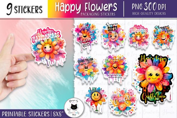Download Cute Flowers Packaging Sticker Pack - Cute flowers Collection