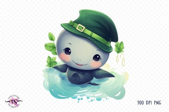 Download Cute St Patrick's Day Baby Whale Clipart - Clipart Collection
