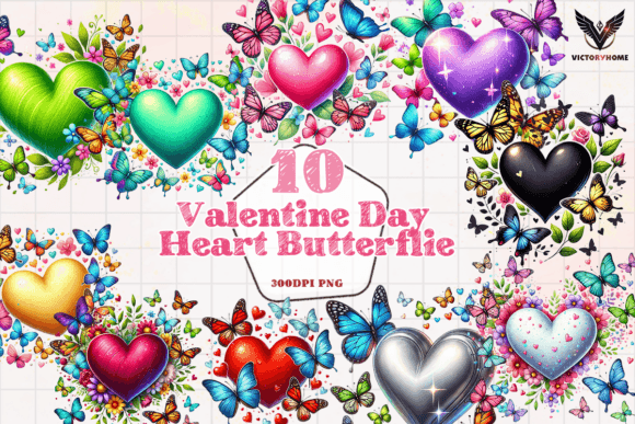 Download Valentine Day Heart Butterflie Clipart - Clipart Collection