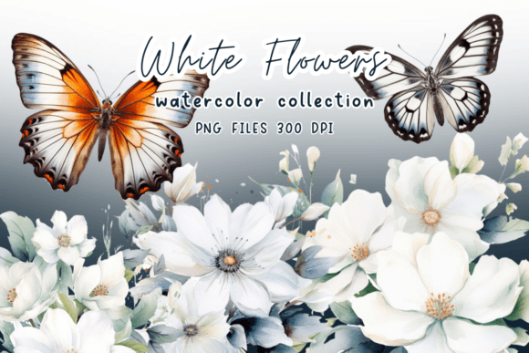 Download Flowers White Watercolor Clipart - Clipart Collection