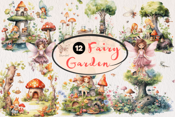 Download Fairy Garden Watercolor Clipart - Clipart Collection