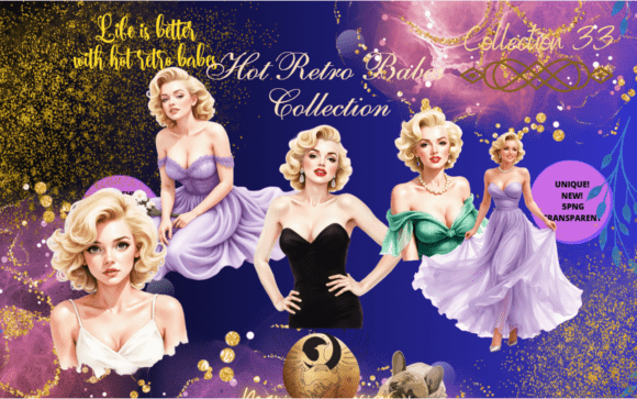 Download HOT RETRO BABES CLIPART Collection 33 - Clipart Collection